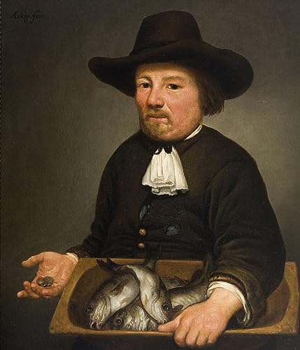 Impression d'art Art Tableau L'homme au seau de poisson d'Aelbert Cuyp en haute définition