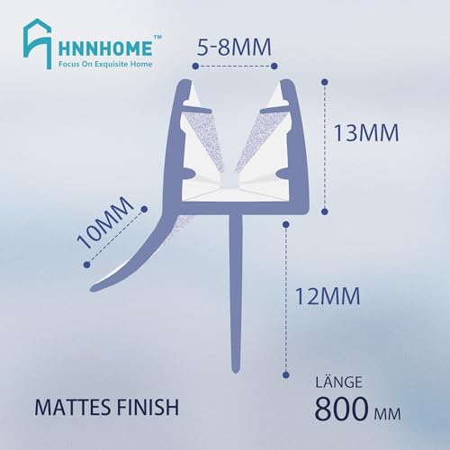 HNNHOME Duschdichtung – Universelle Duschtürdichtung/Ersatzdichtung für 5–8 mm Glastüren, extra dicke Gummilippe, 100% wasserdicht, einfache Installation (80cm, 1)