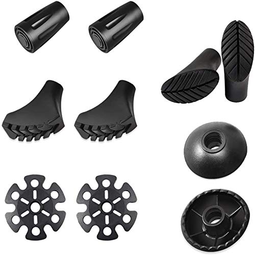 VISSSVI Bastones de Senderismo Accesorios Baston Trekking Protector de Punta para Amortiguadores, Marcha Nórdica Senderismo Apto para Asfalto Grava y Montañas Montaña Nevada Barro (Juego de 5 Piezas)