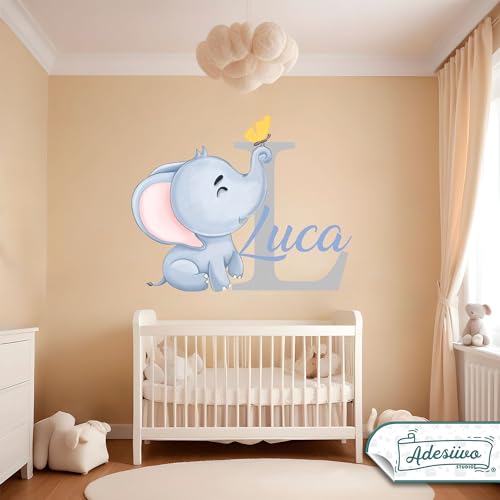Vinilo Decorativo Elefante Personalizable con Nombre miniatura 7