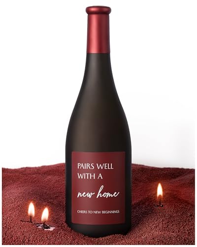 House Warming Gifts New Home Pearled Candle Sand in Red Wine Bottle with Wicks New Home Gift Ideas for Women Men Housewarming Moving Away Gifts for Couple Friend Neighbor Red Wine Scent(13Oz)