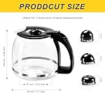 12-Cup Glass Coffee Carafe Replacement Pot Compatible with Mr Coffee, Black & Decker and 12 Cup Kitchenaid Carafe Black with Close Handle, Replacement for PLD12, PLD12-RB, PLD12-NP - Image 2