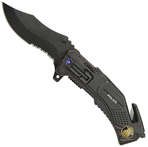 Armory Replicas LED Flashlight Tactical Rescue Pocket Knife Police