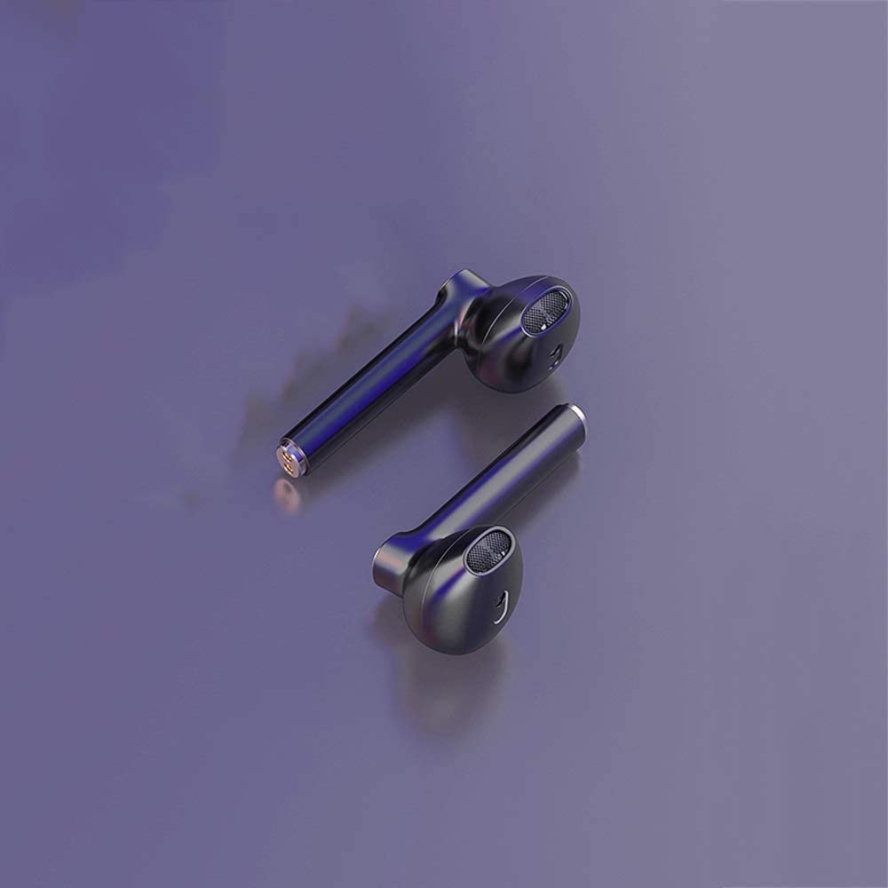 JOASIS Écouteurs intra-auriculaires sans fil Bluetooth 5.0 avec micro antibruit, contrôle tactile, écouteurs stéréo TWS Bass avec étui de chargement sans fil