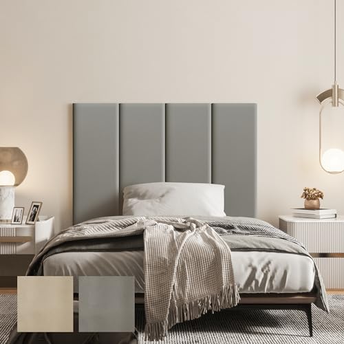 LELEFIDO Pannello Murale Autoadesivo Imbottito - Rivestimento Murale in Similpelle, Morbido e Impermeabile, Facile da Installare, Ideale per Testiera Letto e Decorazione Pareti, 90×30×3CM - 1 Pezzo