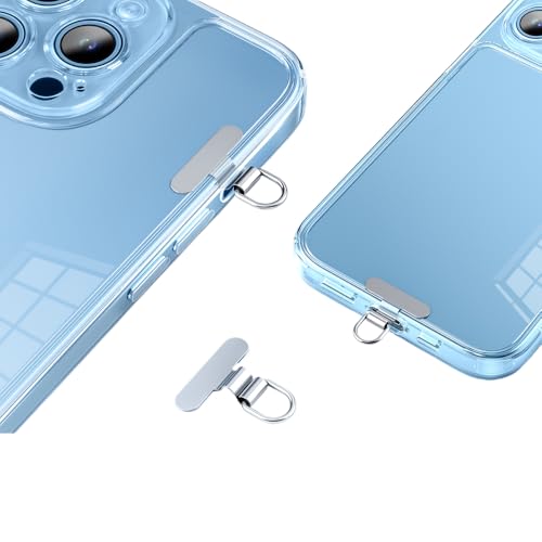 [Jazolmky] ミニ 金属製タグパッチ スマホ ストラップホルダー mini携帯電話のミュート穴 プホルダー【2025革新版 極薄0.2mm・浮きなし・曲がれ設計】 10㎏までの荷重量 全機種対応 表面デザイン 充電影響なし 落下紛失防止 スマホストラップ 金属製タグパッチ 携帯ストラップホル (シルバー) - Jazolmky - 商品画像