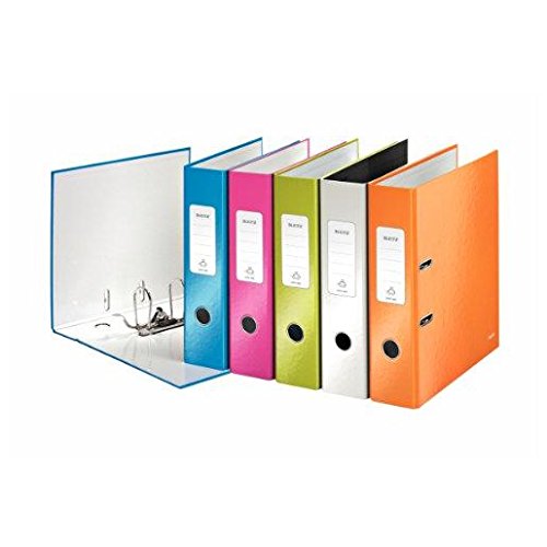 Leitz 10050099 Wow Qualitäts-Ordner (Schlitzen, A4, breit) 5 Stück sortiert ,Design kann variieren