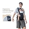 HBR Ergonomic Baby Carrier with Hip Seat, 6-in-1 Front Facing Infant & Toddler Carrier, Innovative Air-Padded Shoulder Strap, Hands-Free, Supports 45 lbs, Fits Waist up to 47in, Black #3