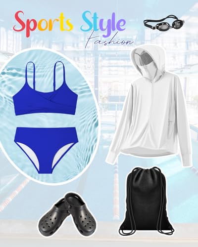 Century Star Girls Swimsuits for Teens Bikini 2025 Solid Teen Bathing Suits Adjustable Straps Swimwear Padded 8-15 Years4