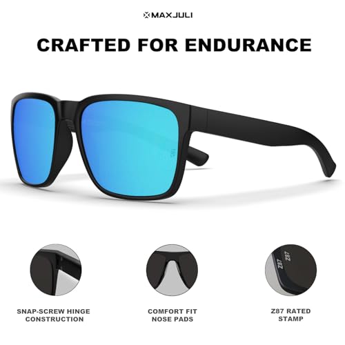 Image of MAXJULI XL Z87 Sunglasses for Big Wide Heads Men TR90 Ultralight UV400 Protection Sun Glasses Z8244