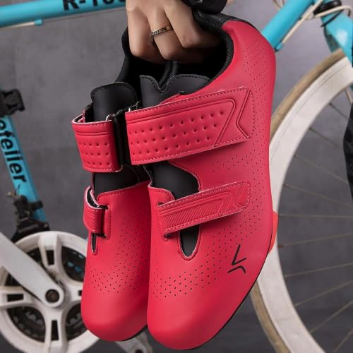 Image of Mens Womens Cycling Shoes Compatible with Peloton Road Bike Riding Bicycle Pre-Installed Delta Cleats