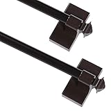 Magnetic Curtain Rod Multi-Use Adjustable Cafe Sidelight Magnetic Rods, 09'-16' Magnetic Curtain Rod, Brown, 2-Pack