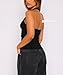 Womens Halter Tops Deep V Neck Split Hem Backless Crop Tank Tops Rave Going Out Top Black S