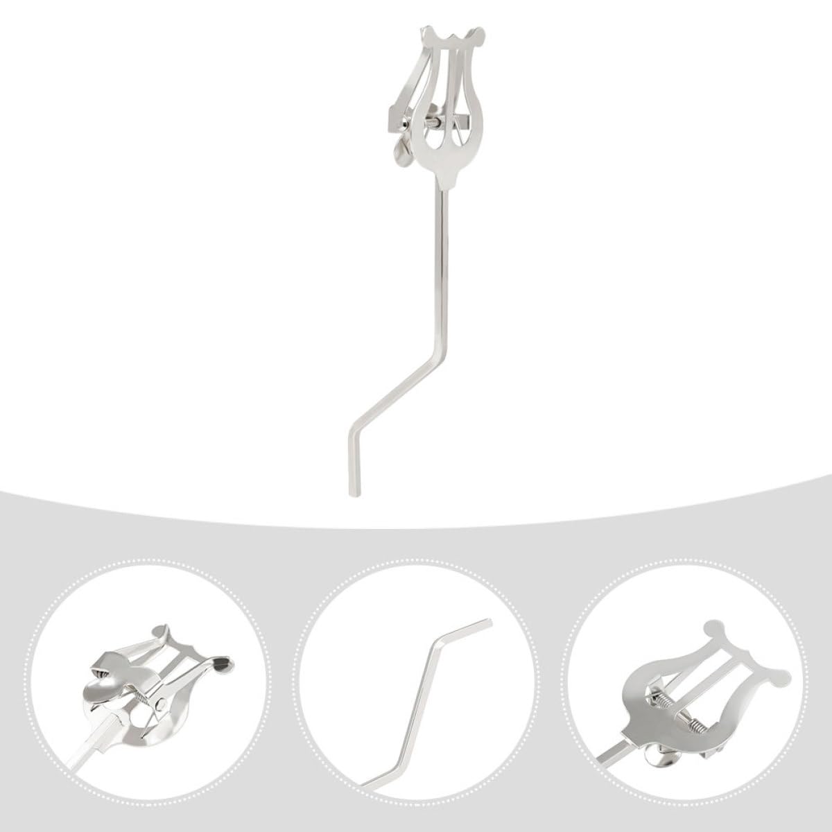 Clip Morsetto Regolabile in Ferro per Sassofono Compatto Argento per Spartiti e Conveniente per Supporto Musicale per Marce