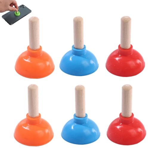 Image of 6 Pcs Tiny Toilet Plunger Shape Phone Holder Mini Sucker Stand for Supporting Cellphone, Moblie Phone, PSP