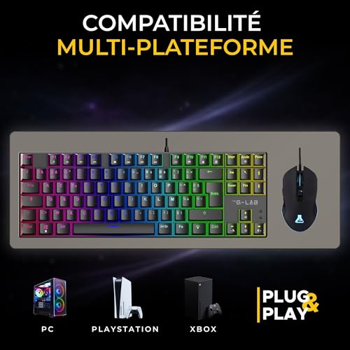 Set Tastiera E Mouse Da Gaming - The G-Lab - Mercury Ex Combo - Tastiera Meccanica Con Switch Rossi - Mouse Da 7200 Dpi - Tastiera gaming - Immagine 6