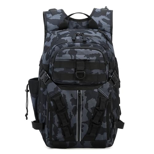 JIABAOZ Mochila Multifuncional Para Exteriores, Mochila Táctica De 25 L, Gran Capacidad, Ideal Para Viajes Y Acampadas Al Aire Libre, Para Hombres Y Mujeres (Camuflaje azul)