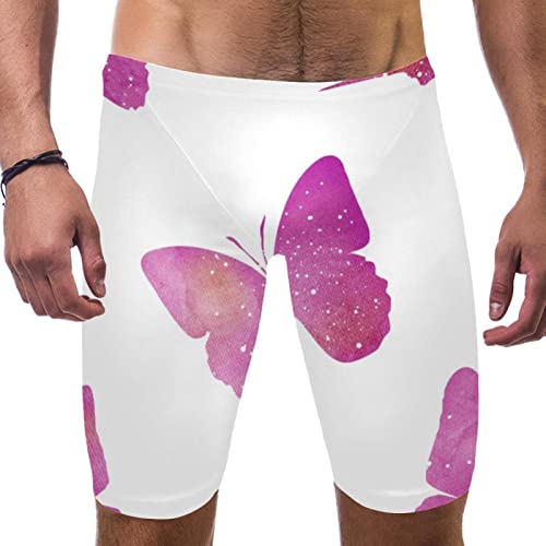 Short de bain pour homme motif papillon rose multicolore au séchage rapide