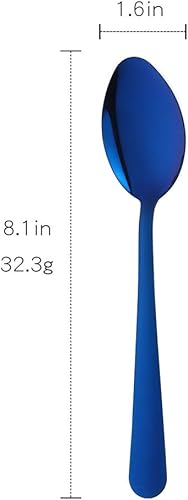 Miniatura 7 de Juego de 12 cucharas de servir, cucharas de acero inoxidable para banquetes de bufé, cucharadas grandes de 8.1 pulgadas, cucharón grande para