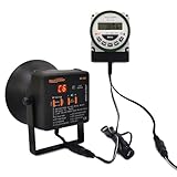 MultiSound - Dissuasore Acustico Scaccia Uccelli Nocivi BS-20L Garden 1 + Timer Esterno MT-102 - Deterrente Sonoro Programmabile per Allontanare Piccioni, Storni e Altri Volatili.