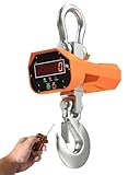 10T/22000LB Crane Scale, Heavy Duty Industrial Scale with Remote, Rechargeable Digital Hanging Scale Division 2kg/4lb with Swivel Hook & Highly Visible LED Display
