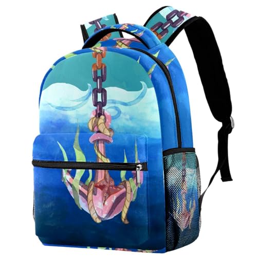 Sac à dos multicolore ancre bleue avec grand volume 29.4x20cm