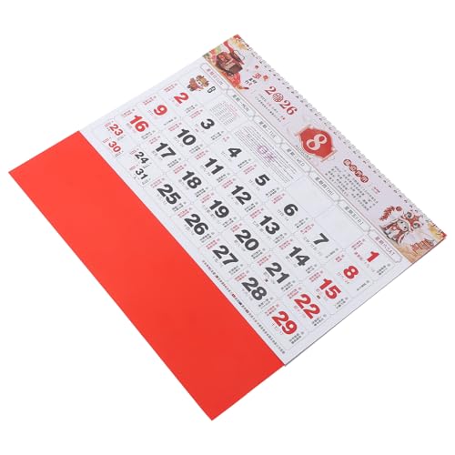 Beaupretty 年馬年壁掛けカレンダー 伝統的な旧暦月間カレンダー 家 オフィス用風水開運飾り 春節祝祭ムードを演出