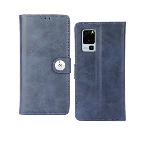 Image of amazon basics Lava Blaze 5G Flip Cover | Card Pockets Wallet & Stand | Flip Cover for Lava Blaze 5G (Blue Button)