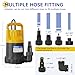 Acquaer Sump Pump Submersible Water Pump for Water Removal in Hot Tubs, Pools, Basements, and Garden Ponds, 1/2HP 2906GPH