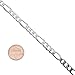 XP Jewelry Figaro Chain Necklace Sterling Silver Diamond-Cut Italian Made - 1mm-8.6mm - Sizes 16 to 30 Inches