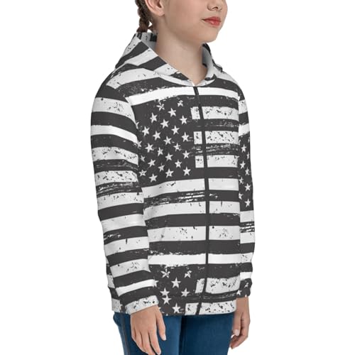 American Antique Flag2 Kids Pullover Hoodies Boys Zip Up Sweatshirts Girls Athletic Clothes with Pocket4