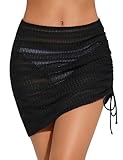 Tournesol Women's Sarong Coverups Crochet Wrap Skirt Beach Swimsuit Cover Ups Sheer Bikini Bathing Suit Black for Swimwear
