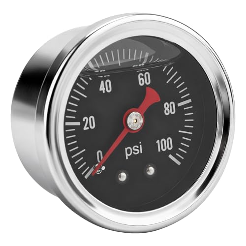 15633 Liquid-Filled Fuel Pressure Gauge, 0-100 PSI Range, 1/8
