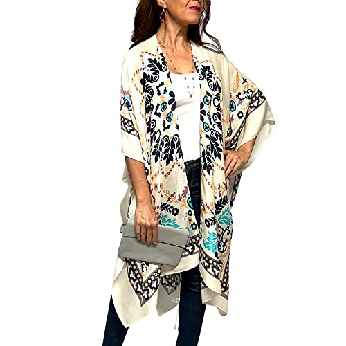 Humble Hilo Long Kimono Cardigan for Women Beach Cover up Casual Loose Prints & Patterns2