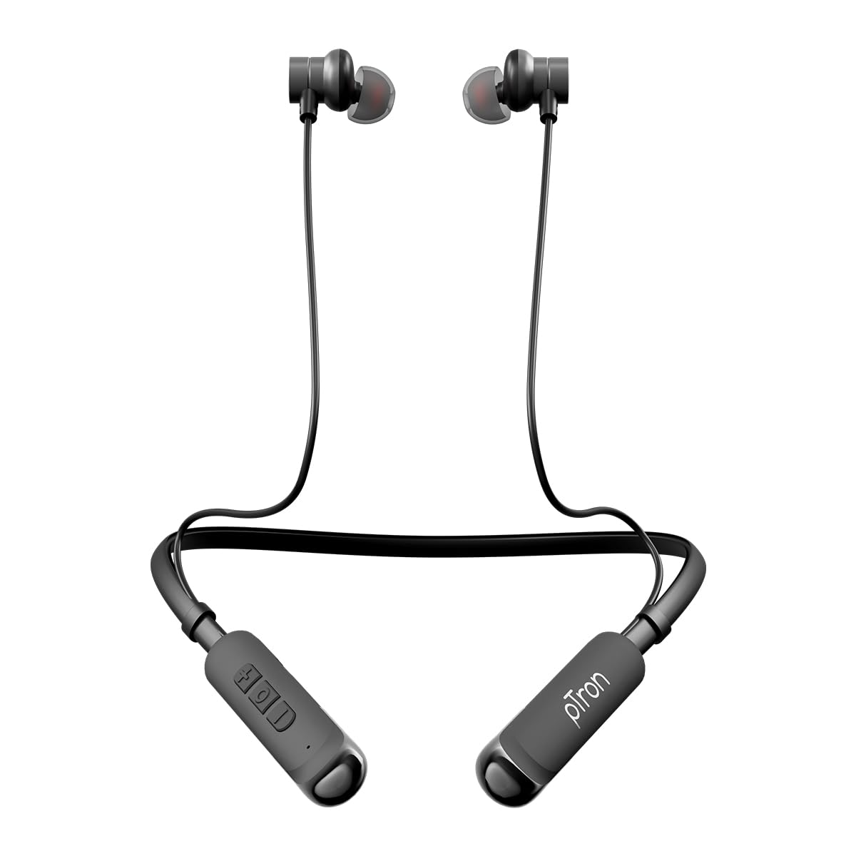 pTron Tangentbeat V2 w/ 50Hrs Playtime, Pristine Sound, Dual-Device Pairing, Bluetooth 5.4 Wireless In-Ear Earphones with Mic, Hall Switch Feature, Voice Assistant, Type-C Fast Charging & IPX5 (Black)-image-9