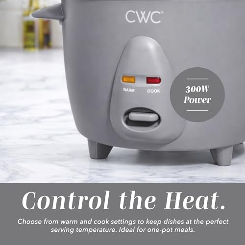 Image of COOK WITH COLOR 6 Cup Rice Cooker 300W - Effortless Cooking and Perfectly, Cooks 3 Cups of Raw Rice for 6 Cups of Cooked Rice, Grey