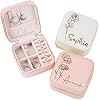 MeMoShe Bridesmaid Proposal Gifts Personalized Jewelry Box Custom Travel Jewelry Case with Name Bridesmaid Gifts for Wedding Day Bachelorette Party