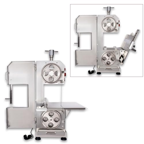 Foto von Beeketal 'BFS165' Profi Metzger Knochenbandsäge mit 9 m/s Sägebandgeschwindigkeit, Schneiddicke: ca. 0,5-150 mm, Schnitthöhe: max. ca. 230 mm, 1500 Watt Motor mit 1400U/min. (230V)