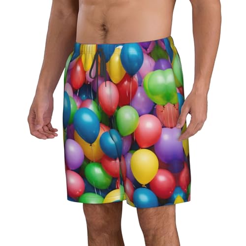 Colorful Balloons Blue Sky Print Beach Shorts Swim Trunks Swimwear for Men Bathing Suit Men's Shorts with 3 Pockets2
