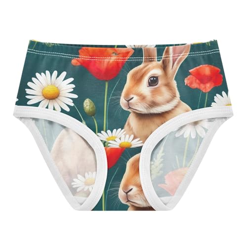 Brown Rabbit Colorful Wildflowers Girls Underwear Toddler 2t Cotton Panties Little Girl Flower Briefs Underpants