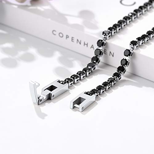 PROSTEEL Cubic Zirconiaic Tennis Bracelet for Women, 18K Gold Plated Stainless Steel Clear/Black Tennis Bracelets, Size 6.5/7.5 Inch, Come Box4