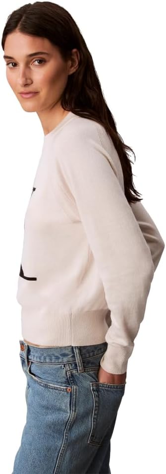 Calvin Klein Womens Monogram Logo Mockneck Sweater - Image 5