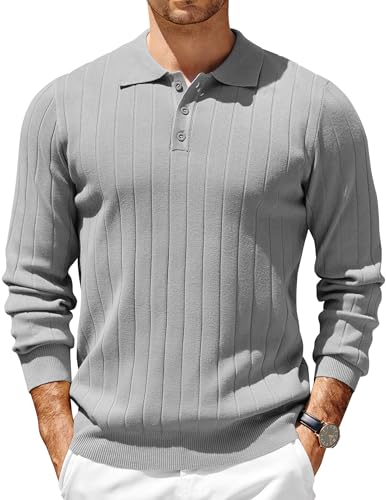 COOFANDY Mens Long Sleeve Polo Shirts Collared...
