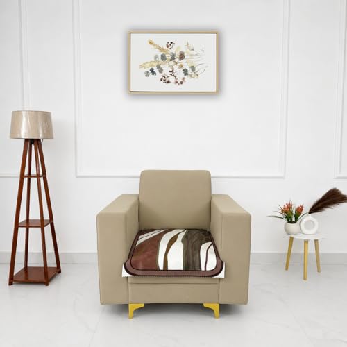 Image of Homerz Premium 'Luxe Series' Holland Velvet Sofa Cover | Smooth Finish | Anti-Skid Fleece Backing | Soft Touch Couch Protector for Living Room (Ocean Crest, 1 Seater, Only Seat Cover)