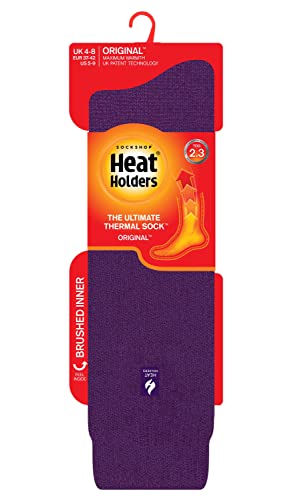 Heat Holders Ladies Extra Long Heat Holders, Purple, US Shoe Size 5-92