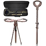ALEVMOOM Folding Cane Seat Portable Cane Stool Walking Cane with Seat Walking Stools for Adults...