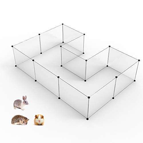 SIMPDIY Pet Playpen, Small Animal Kennel and Fence for Indoor/Outdoor Use, Comfortable Pet Premium Villa Crate Tent for Bunnies, Kitties, Guinea Pigs and Puppies (18×29 inch - 12 Panels)