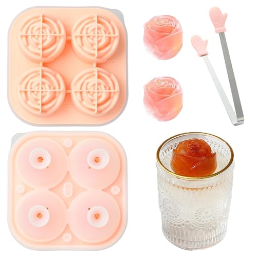 Molde de silicón para hielo en forma de flor rosa miniatura 1
