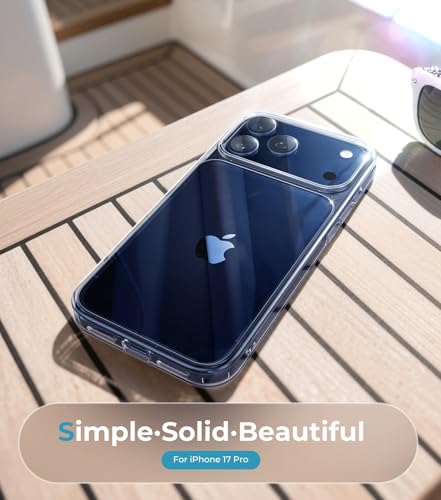 Maledan for iPhone 17 Pro Case - Crystal Clear 17 Pro Phone Case, Shockproof Military Protection Durable Bumper Cover Anti-Yellowing Slim Case for Apple iPhone 17 Accessories Transparent — view 2