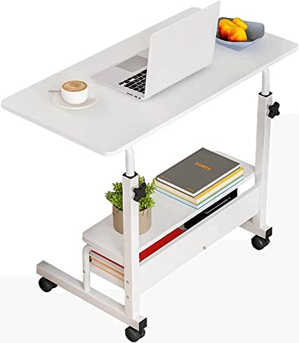 Small Desk For Laptop Small Space Portable Desk Living Room Sofa Bedroom Bedside With Storage Home Office Desk Adjustable Height Desk Removable Home Office Desk Furniture Size 32 * 16 Inches White #TOP9